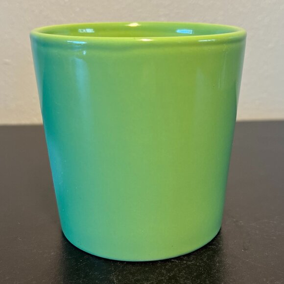 PUERTO VALLARTA Mexico Souvenir Lime Green Incised Stoneware Mug ~ Mexicana - Picture 2 of 6